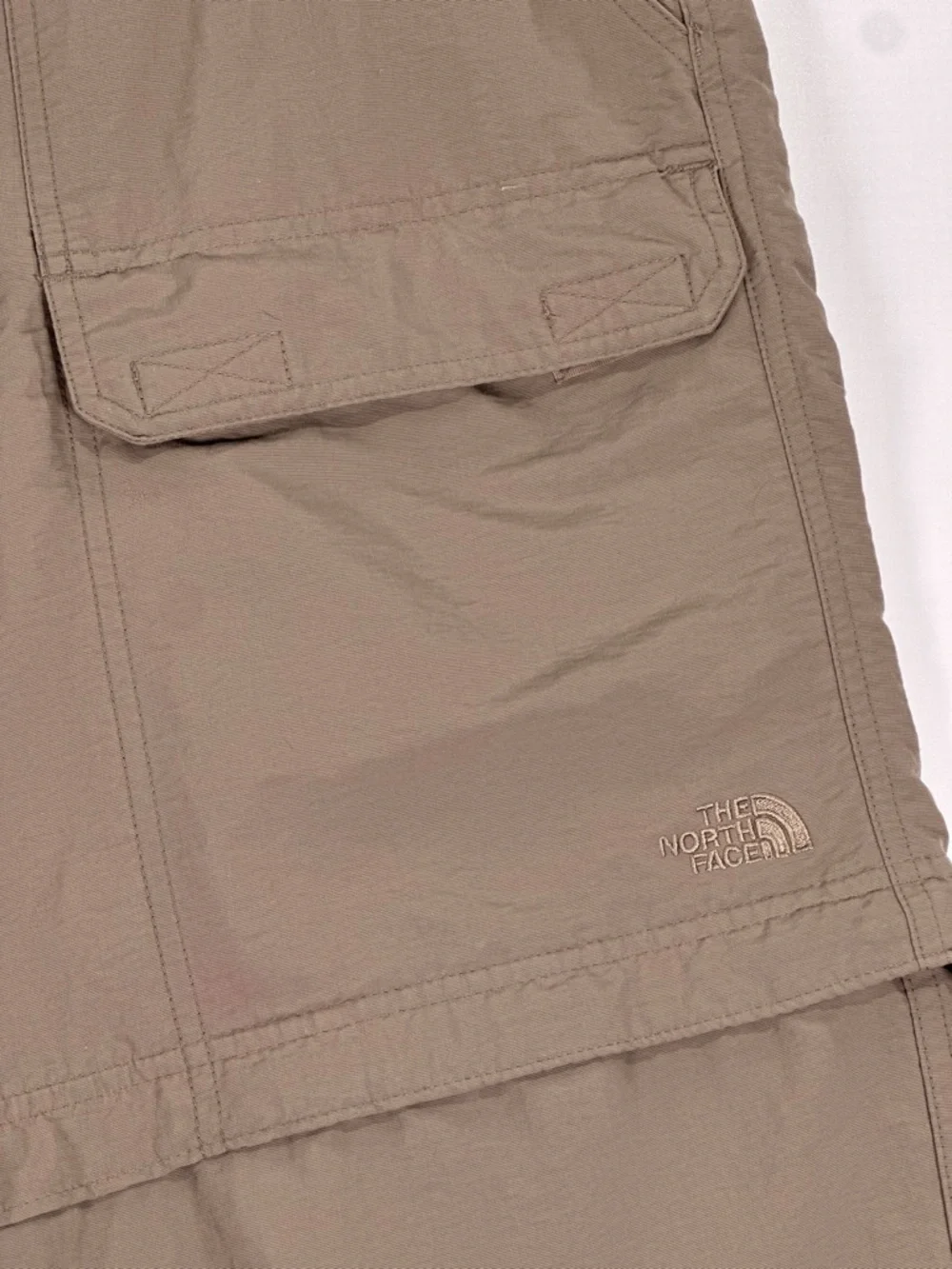 The North Face Convertible Hiking Pants Zip Off Cargo Nylon Khaki XL